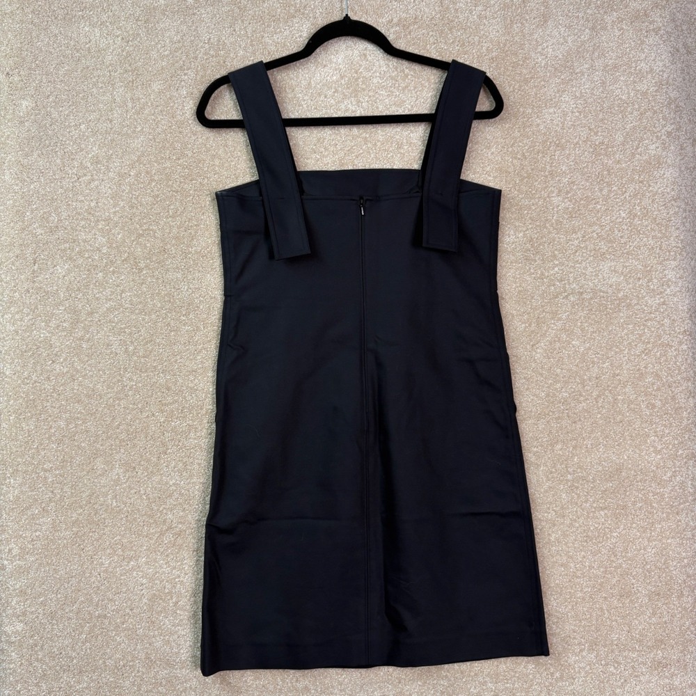 HELMUT LANG Mini Dress Womens 4 Black Pockets Minimalist Designer Chic LBD - Picture 5 of 7